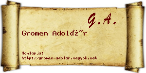 Gromen Adolár névjegykártya